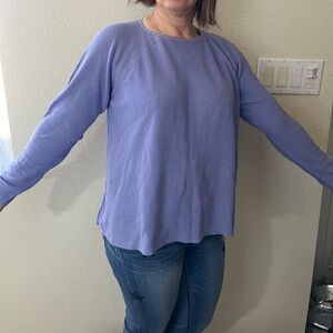 Eileen Fisher linen blend lilac swing sweater
